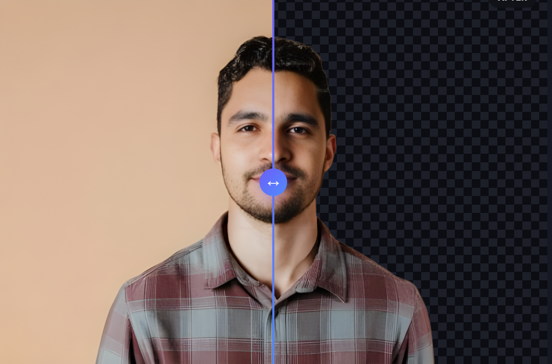 AI background remover before and after example